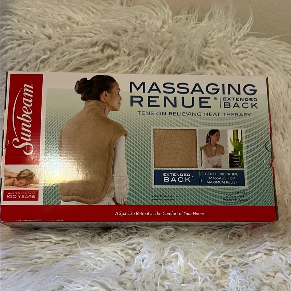 Sunbeam Massaging Renue Back Wrap with Heat, Extended Back. New in box. - Picture 2 of 5